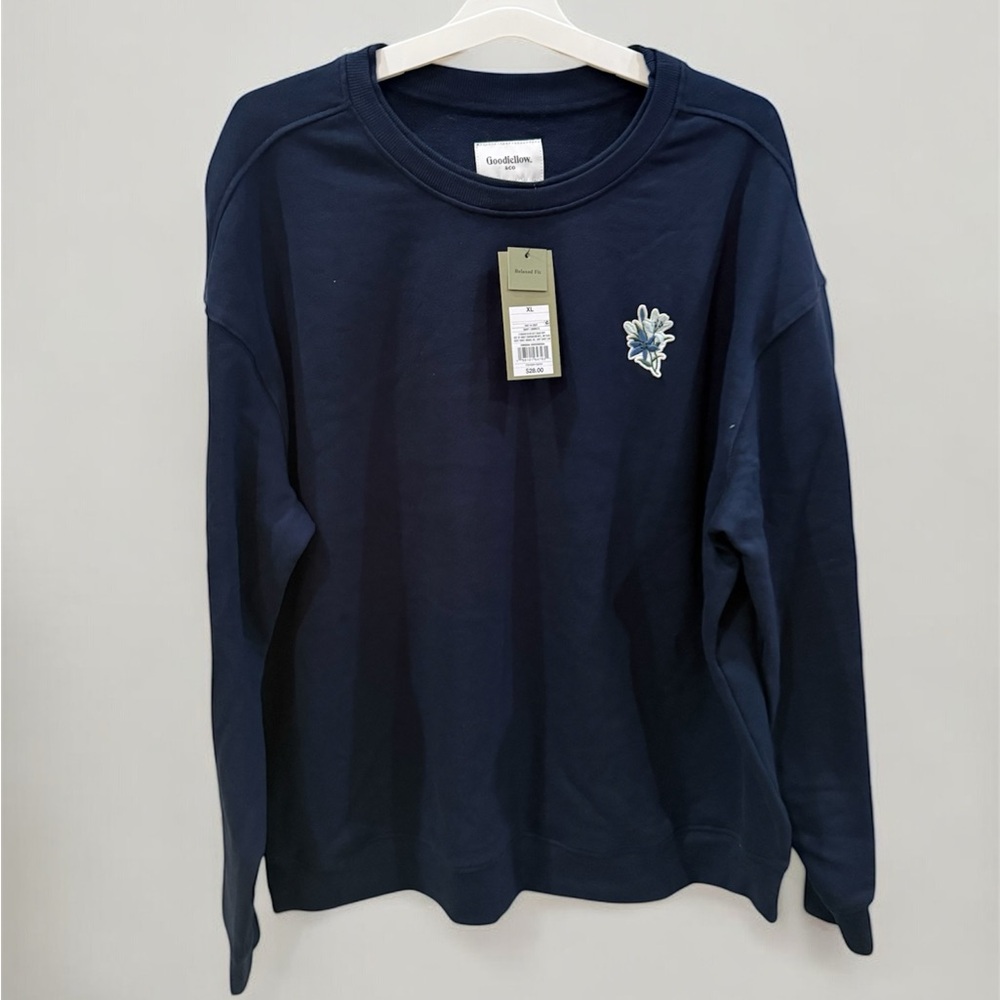 Goodfellow & Co Navy Sweatshirt with Flower Embroidery